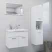 Juego de muebles de baño madera de ingeniería blanco brillo