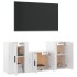 Set de muebles de TV 3 pzas madera contrachapada blanco