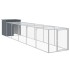 Gallinero con corral acero galvanizado gris 110x609x110