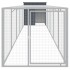 Gallinero con corral acero galvanizado gris 110x609x110