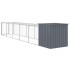 Gallinero con corral acero galvanizado gris 110x609x110