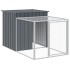 Gallinero con corral acero galvanizado gris 110x609x110