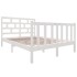 Estructura de cama de madera maciza de pino blanco 140x190