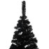 Árbol de Navidad preiluminado con luces y bolas negro 240