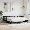 Sofá cama nido madera maciza de pino negro 90x190 cm