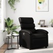 Sillón reclinable de cuero sintético negro