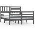 Estructura de cama de madera maciza gris 160x200