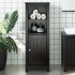 Mueble de baño BERG madera maciza de pino negro 40x34x110