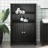 Mueble de baño BERG madera maciza de pino negro 69,5x34x110