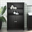 Mueble de baño BERG madera maciza de pino negro 69,5x34x110 cm