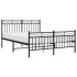 Estructura de cama cabecero y estribo metal negro 140x190