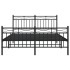 Estructura de cama cabecero y estribo metal negro 140x190