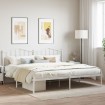 Estructura de cama de metal con cabecero blanco 193x203 cm