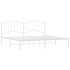 Estructura de cama de metal con cabecero blanco 193x203