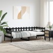 Sofá cama madera maciza de pino negro 90x190 cm