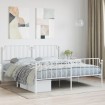 Estructura cama metal con cabecero y estribo blanco 160x200 cm