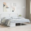 Estructura de cama con cabecero metal blanca 200x200 cm