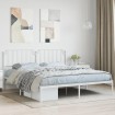 Estructura de cama de metal con cabecero blanco 183x213 cm