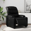 Sillón reclinable eléctrico de cuero sintético negro