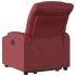 Sillón reclinable elevable cuero artificial rojo