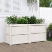 Jardinera de madera maciza de pino blanca 150x50x70 cm