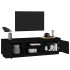 Mueble de TV madera maciza de pino negro 140x35x40