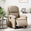 Sillón reclinable de masaje eléctrico cuero sintético capuchino