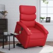 Sillón de majaje elevable eléctrico cuero artificial rojo