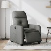 Sillón reclinable eléctrico de tela gris oscuro