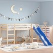 Cama alta para niños con tobogán madera maciza pino 80x200 cm