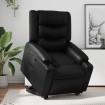 Sillón reclinable elevable cuero artificial negro