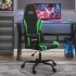 Silla gaming de masaje cuero sintético negro y