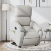 Sillón reclinable de masaje elevable tela microfibra gris claro