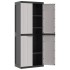 Armario de almacenaje exterior PP gris y negro 65x37x165