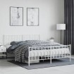 Estructura cama metal con cabecero y estribo blanco 160x200 cm