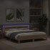 Estructura de cama cabecero y luces LED roble Sonoma 200x200