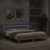 Estructura de cama cabecero y luces LED roble Sonoma 160x200