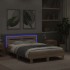 Estructura de cama cabecero y luces LED roble Sonoma 135x190