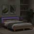 Estructura de cama cabecero y luces LED roble Sonoma 150x200