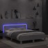 Estructura de cama con cabecero y luces LED blanco 140x190