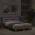 Estructura de cama cabecero y luces LED roble Sonoma 120x200