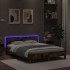 Estructura de cama cabecero y luces LED roble ahumado