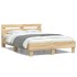 Estructura de cama cabecero y luces LED roble Sonoma 120x190