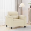 Sillón cuero sintético crema 60 cm