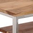 Mesa consola acero inoxidable plateado y madera maciza