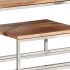 Mesa consola acero inoxidable plateado y madera maciza