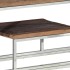 Mesa consola de acero inoxidable plateado y madera