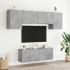 Muebles de TV de pared 6 pzas madera ingeniería gris