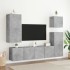 Muebles de TV de pared 5 pzas madera ingeniería gris