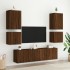 Muebles de TV de pared 6 pzas madera de ingeniería marrón